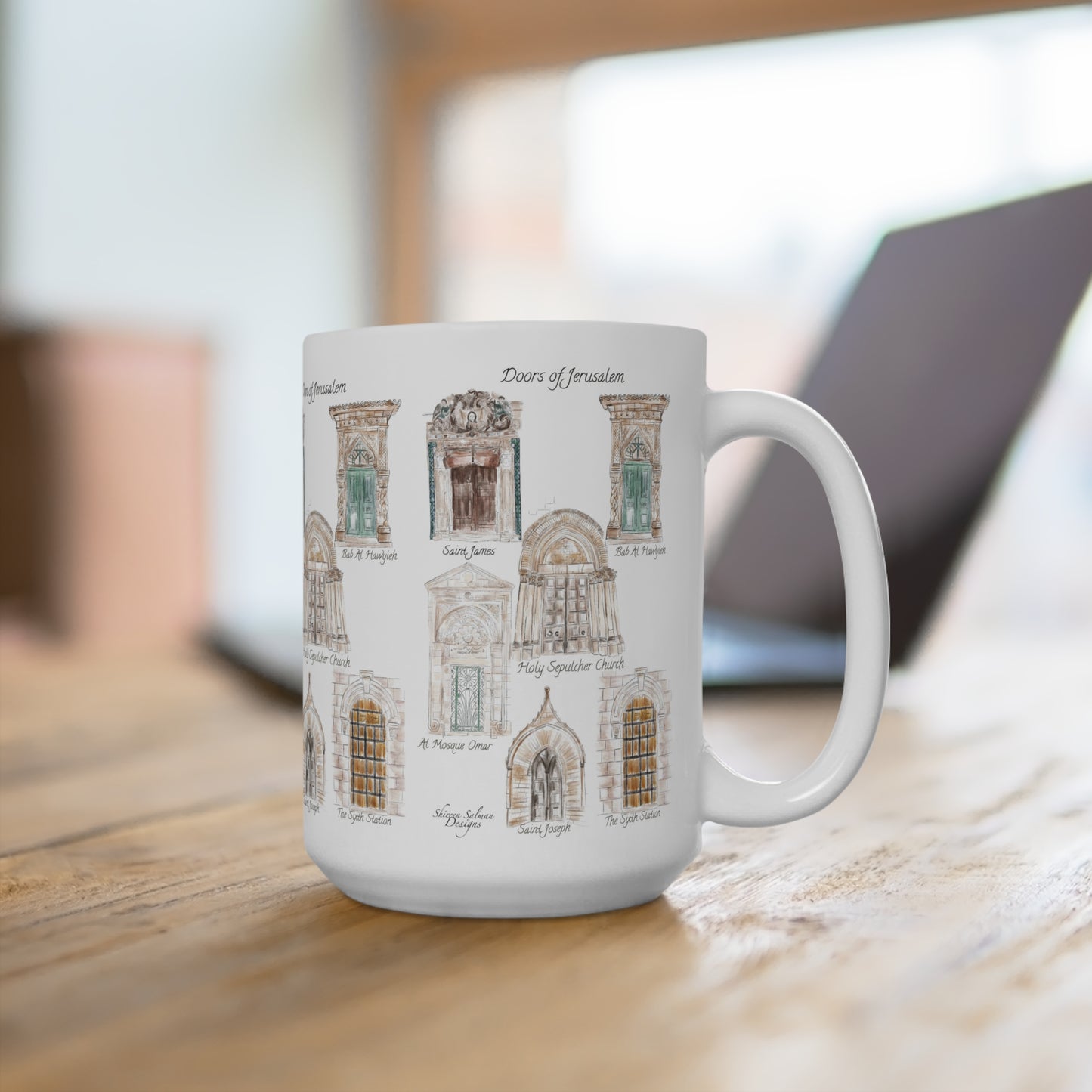 Jerusalem doors Mug |office Mug |ceramic Mug |watercolor Mug |special Mug |Gift Mug