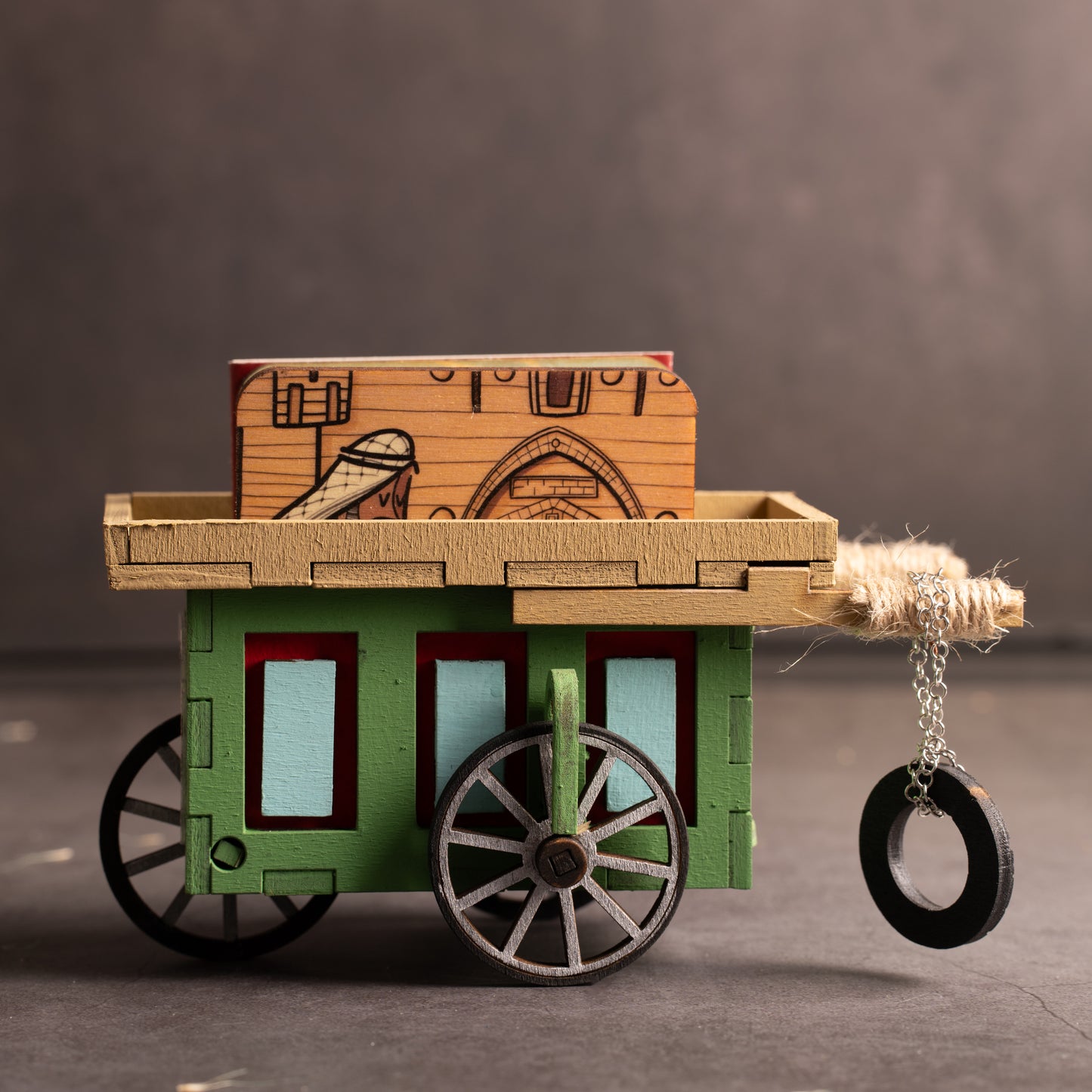 Basta Jerusalem Cart |Jerusalem souvenir | bread of Jerusalem | wood Coaster | Jerusalem Gift |Jerusalem travel gift