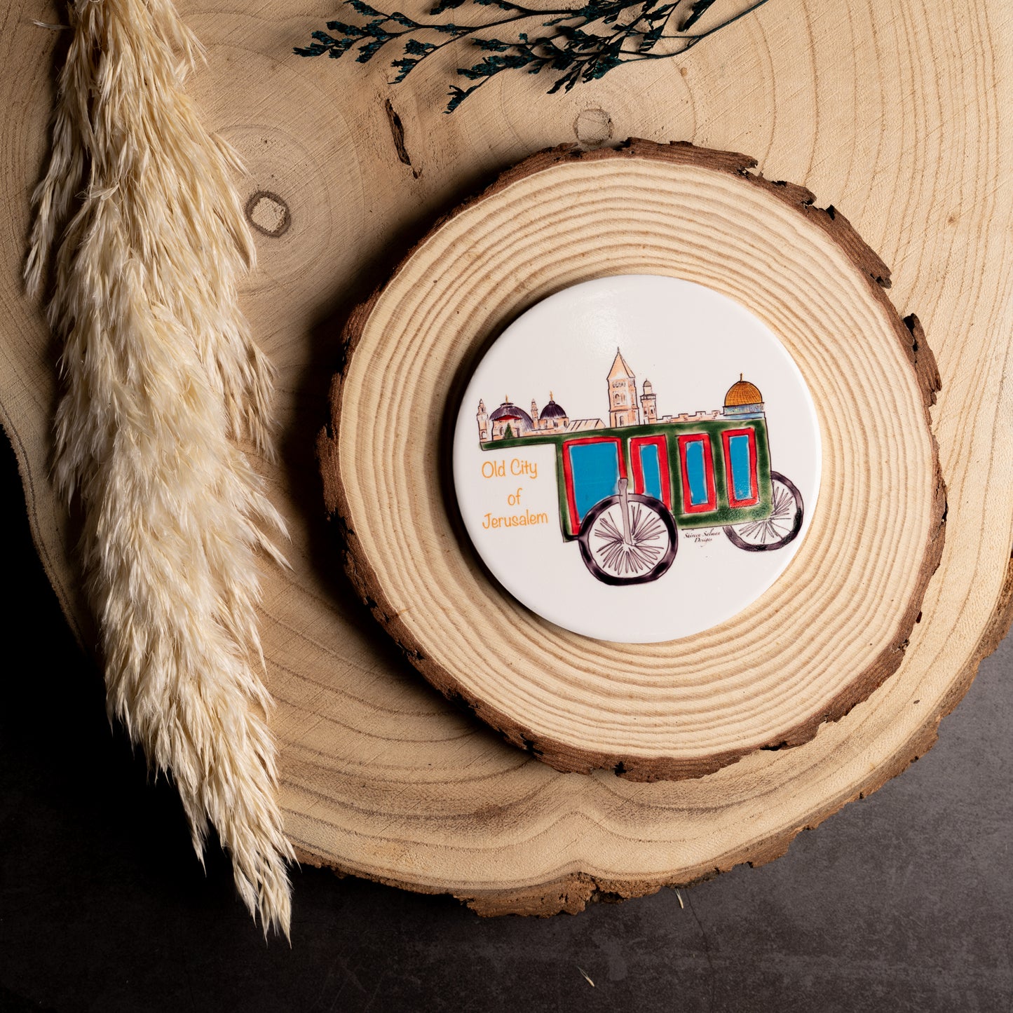 Landmark Cart coasters |Jerusalem Cart |Jerusalem old city Symbolic cart |Old cart |KA'ek Cart