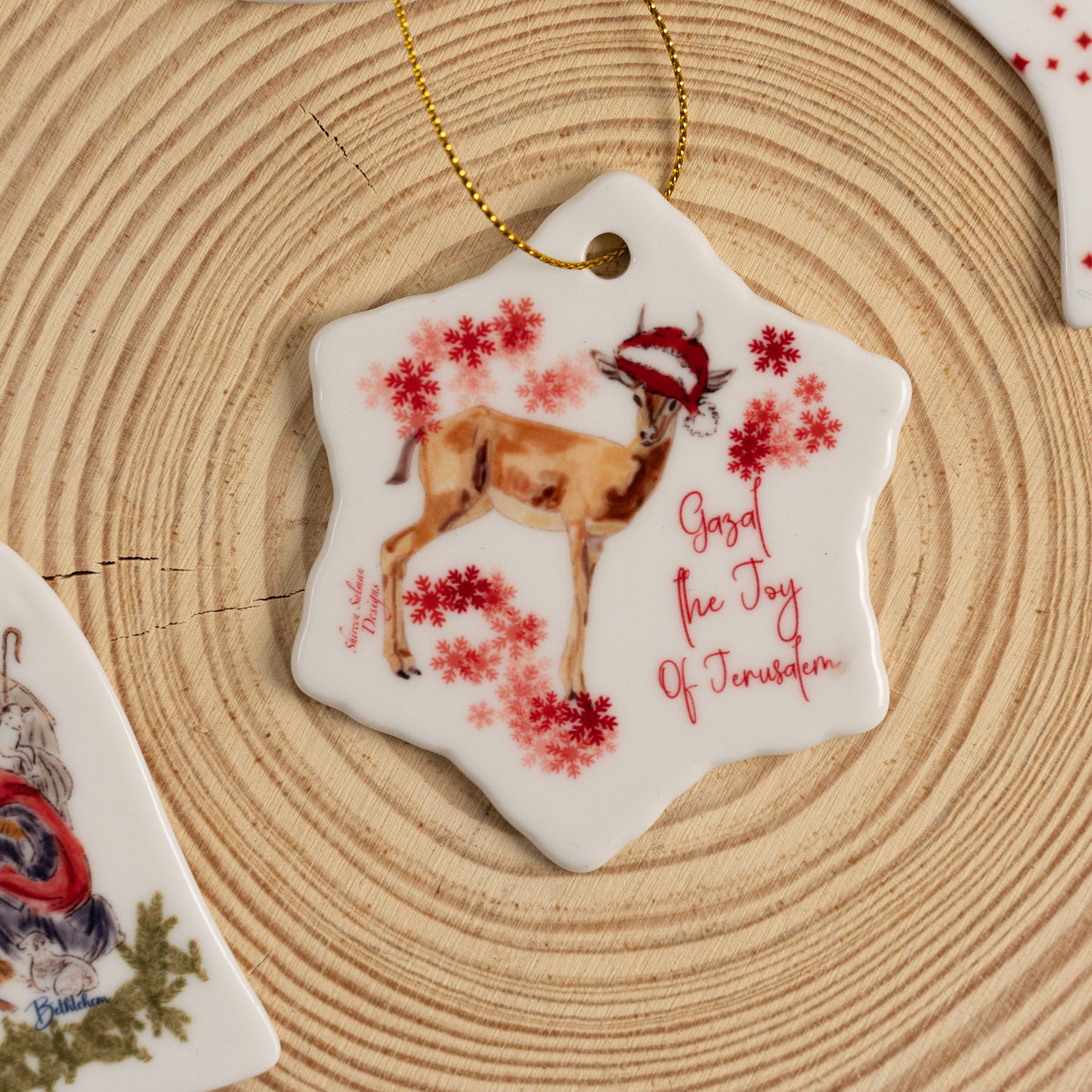 Deer of the desert |Palestine Deer |Nature of the Middle East |Christmas ornament |ceramic ornament |