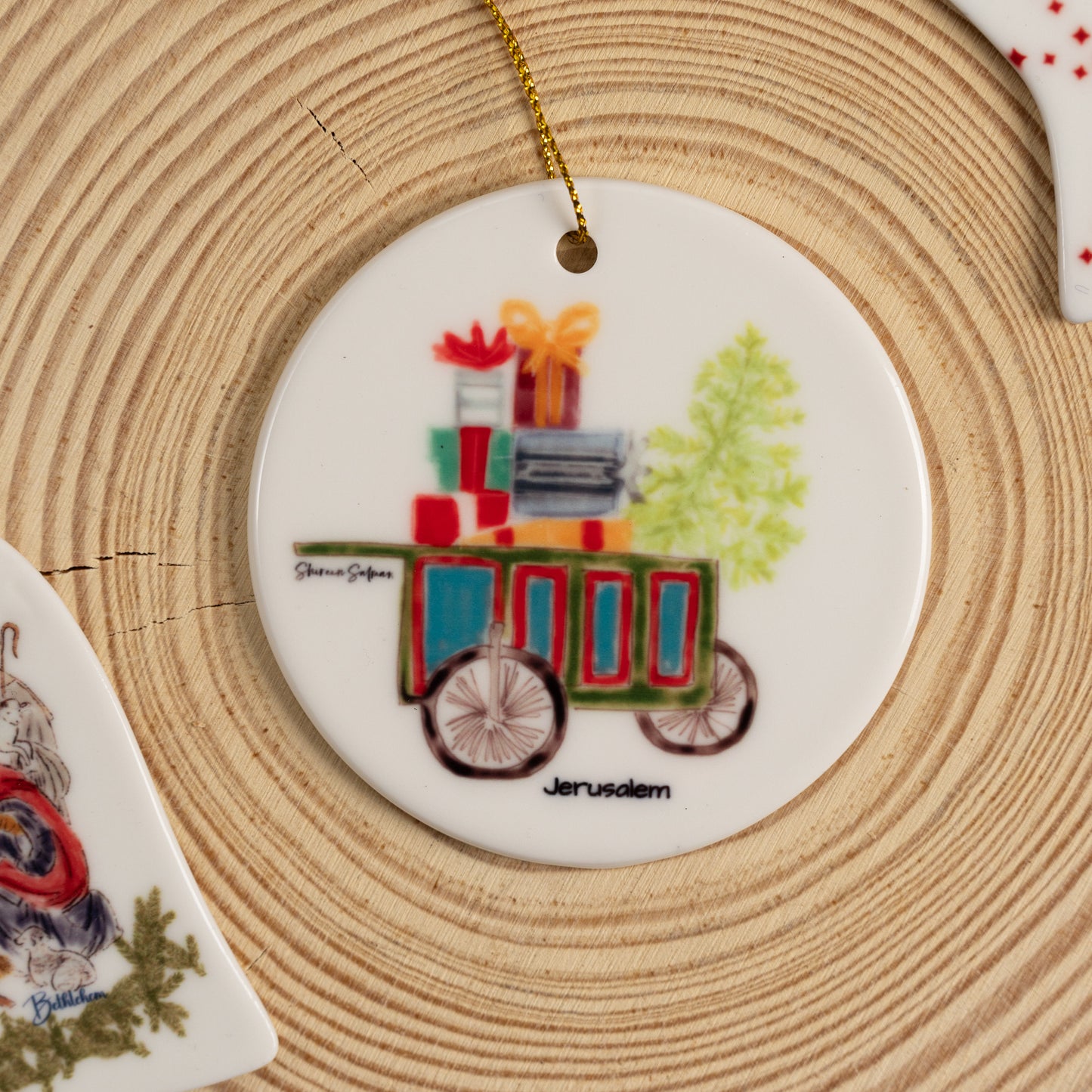 Jerusalem Christmas Cart |Jerusalem bread cart |Christmas ornament |Jerusalem Christmas Souvenir