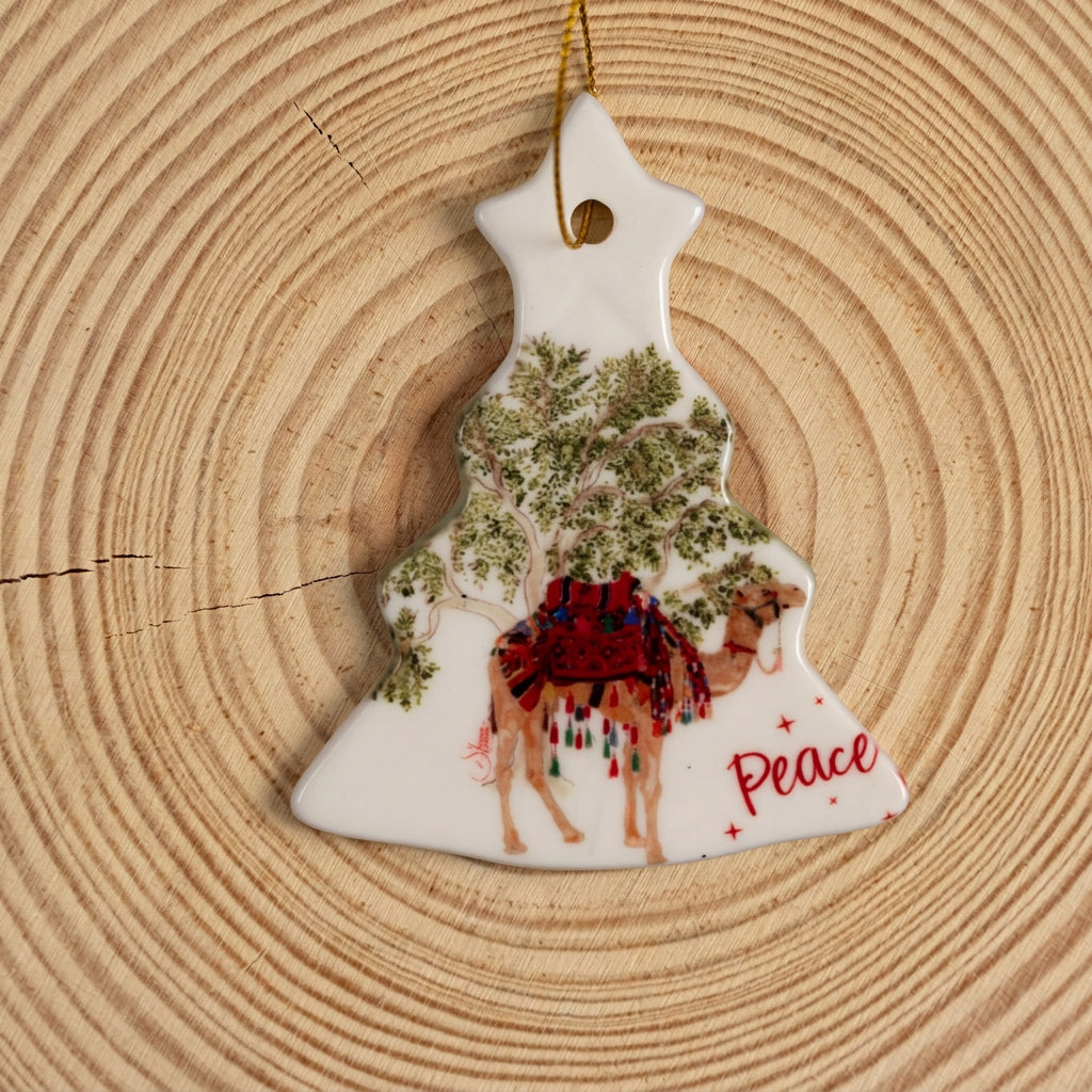 Peace Camel Ornaments | olive tree |tree ornaments |Christmas Palestine |tree decoration | Christmas Ornament l Christmas Ceramic l Ceramic tree