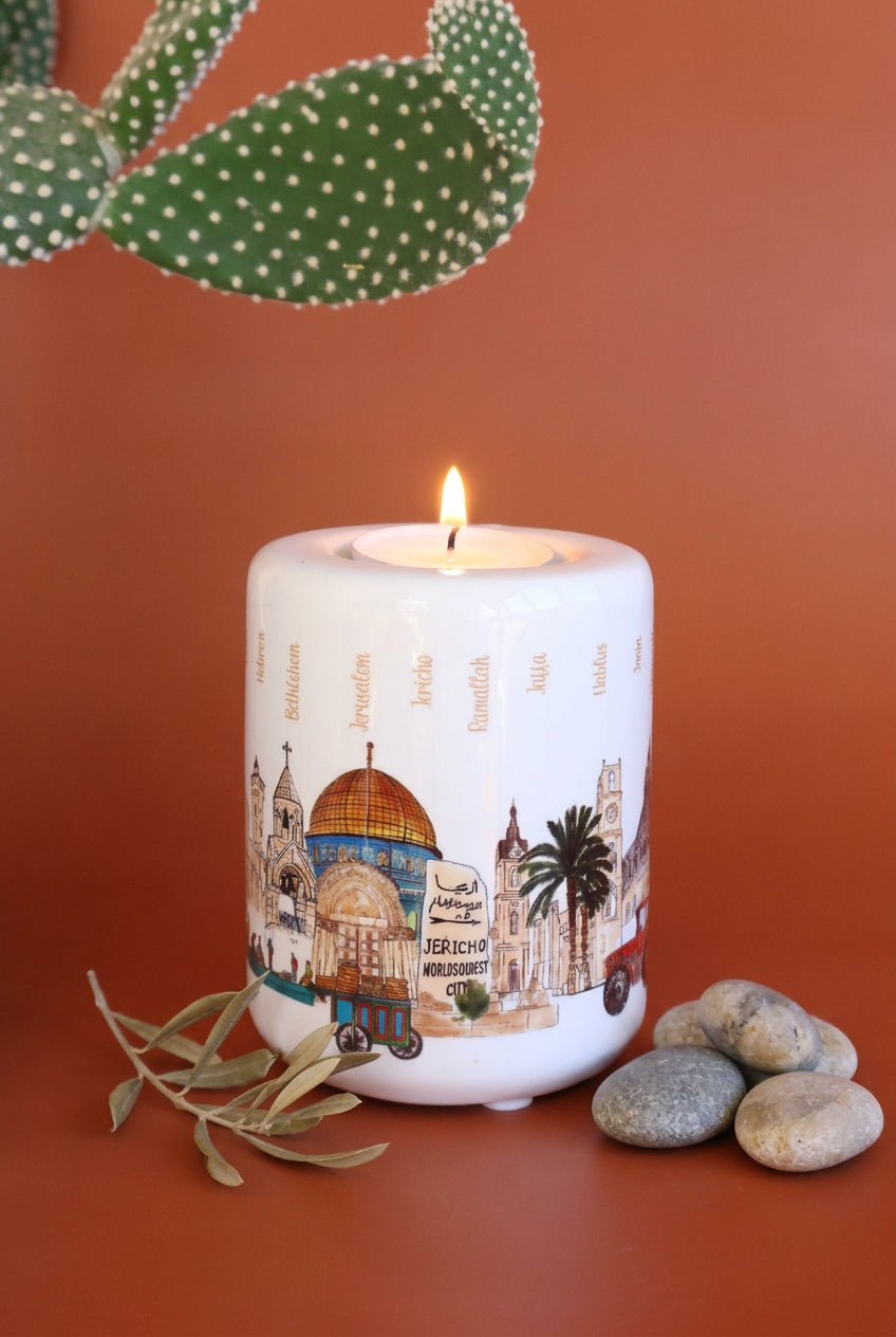 Cities landmark candle holder | Candle light | Palestinian landmarks |home decor