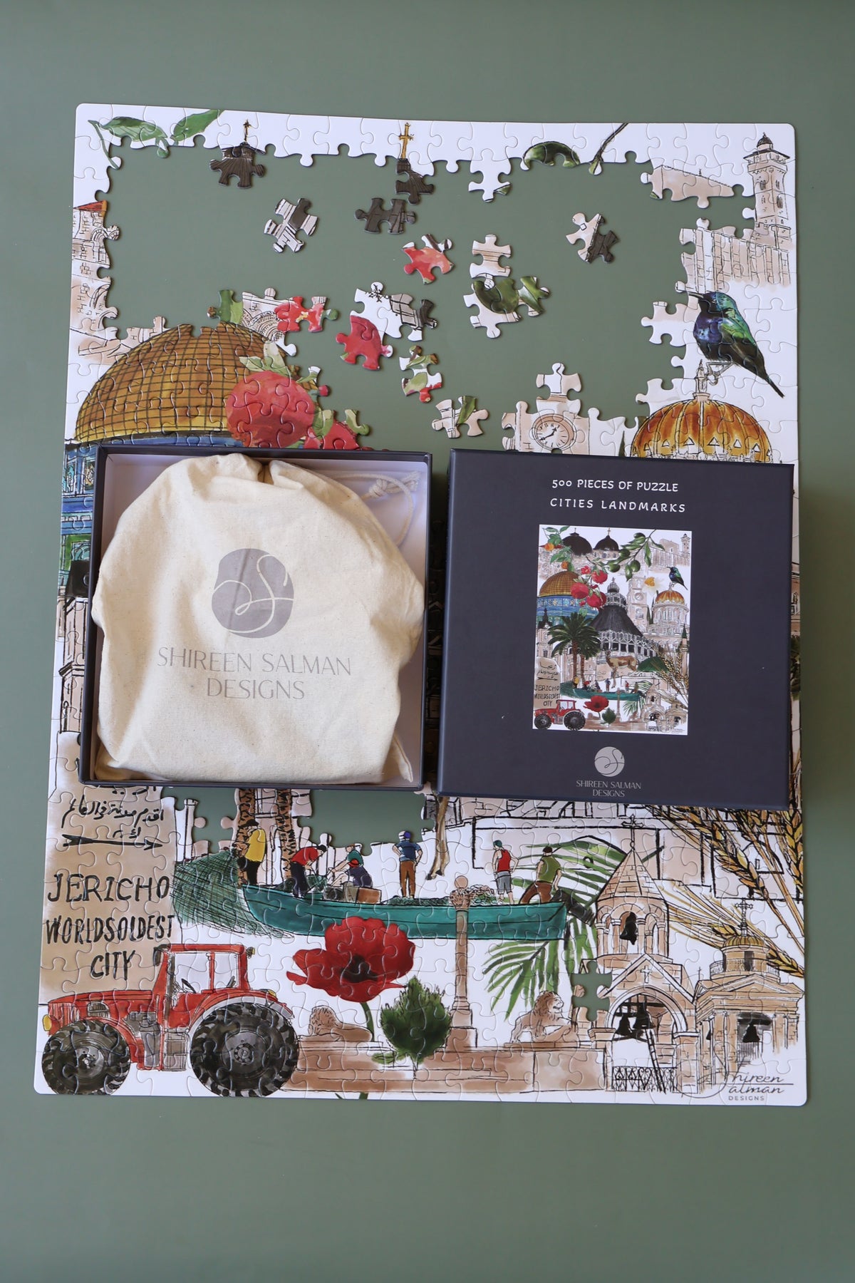 500 Pieces of Puzzle Cities Landmarks | Puzzle |Cities of Palestine |Landmarks |Game |Home entertainment