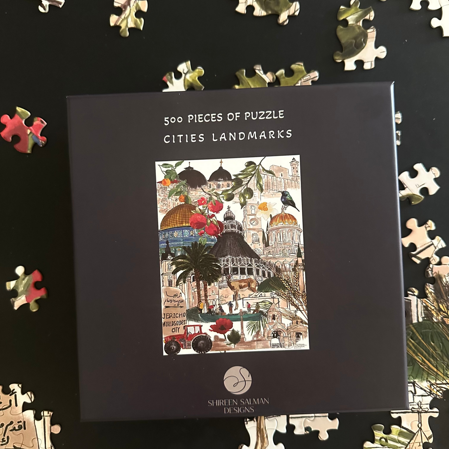 500 Pieces of Puzzle Cities Landmarks | Puzzle |Cities of Palestine |Landmarks |Game |Home entertainment