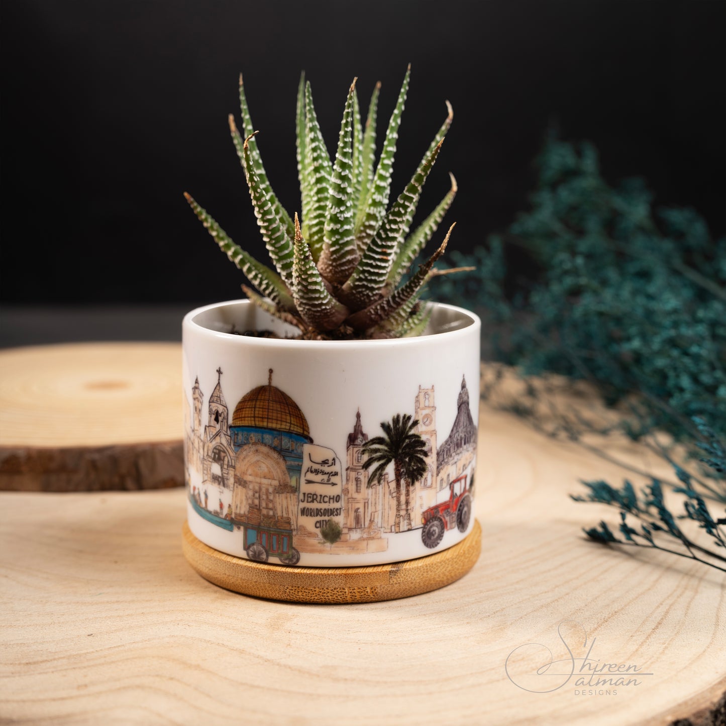 Cities landmarks Plant Jar |cactus jar |small plant |ceramic jar |