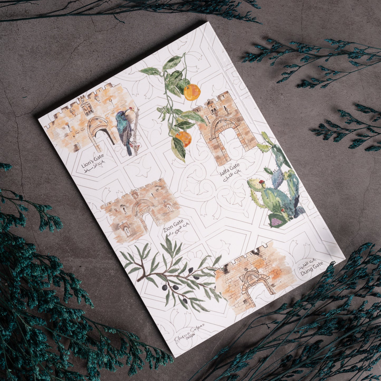 Gates of Jerusalem Notebook |writing book |coloring notebook |pattern painting