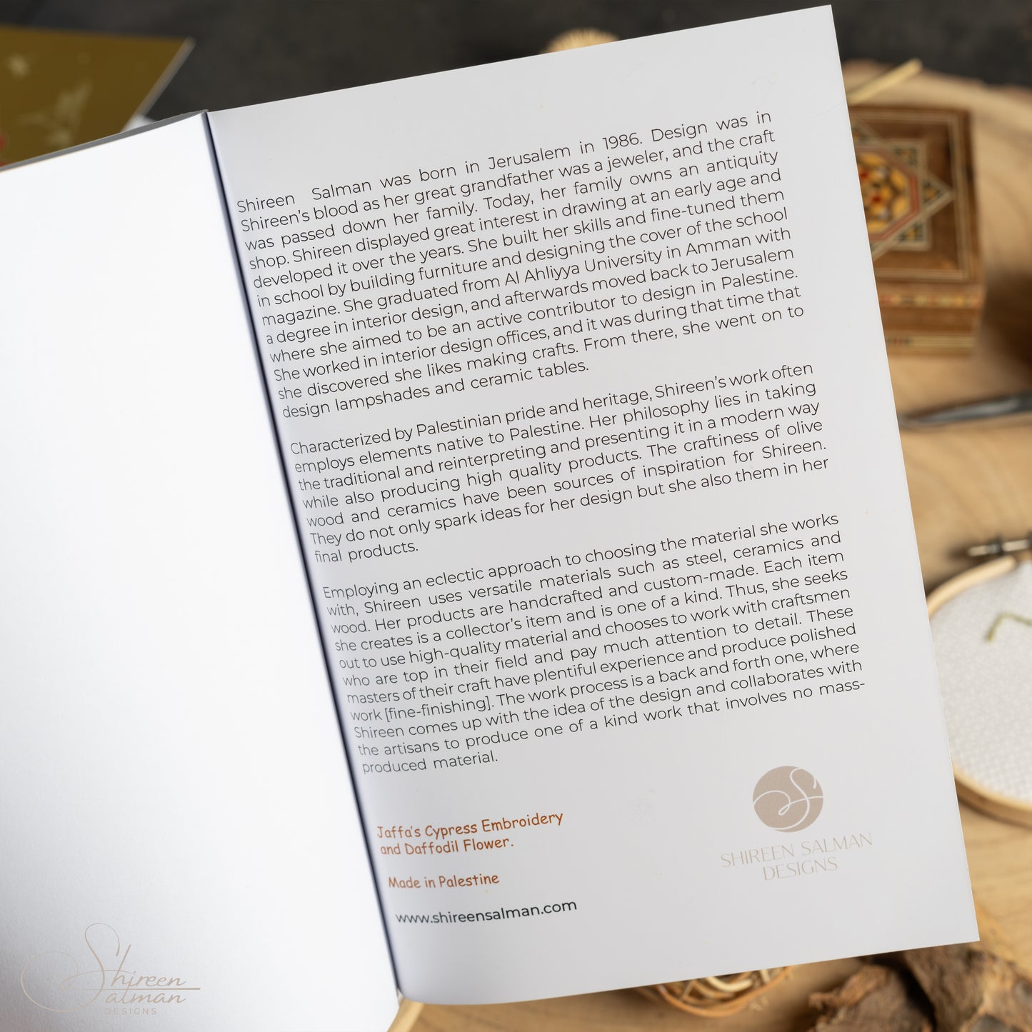 Jaffa floral Notebook |Cypress tree Embroidery |Palestinian Embroidery |travel book| journal notebook |Daffodils|