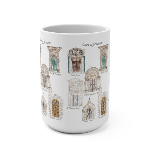 Jerusalem doors  Mug |office Mug |ceramic Mug |watercolor Mug |special Mug |Gift Mug