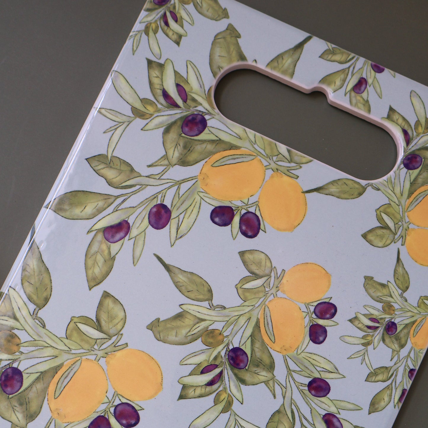 lemon olive Cutting Board |Cutting Fruits |Middle East Pattern|Watercolor |kitchen ware |kitchen accessories