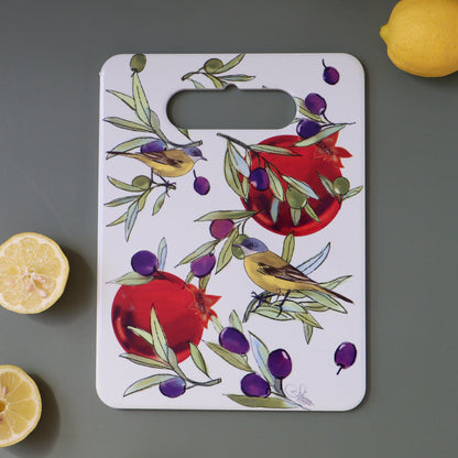 Pomegranate Cutting board |nature| oriental design |Middle East nature| cutting fruits |home ware |home accessorise|Bird