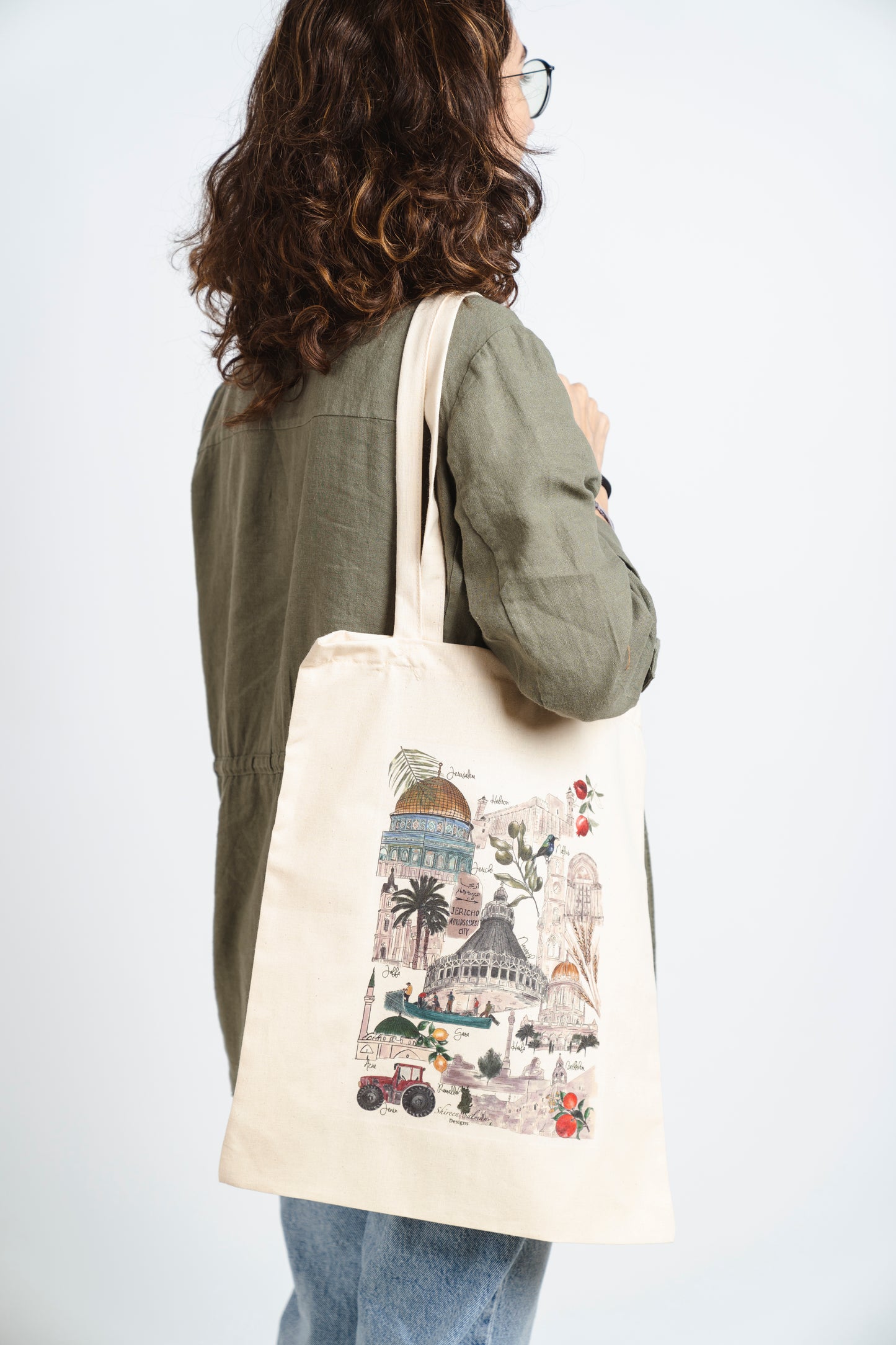 Palestinian Landmarks Totebag|Holy Land Cities |Shopping Bag| Travel Bag |Souvenir Bag |Palestine Landmarks