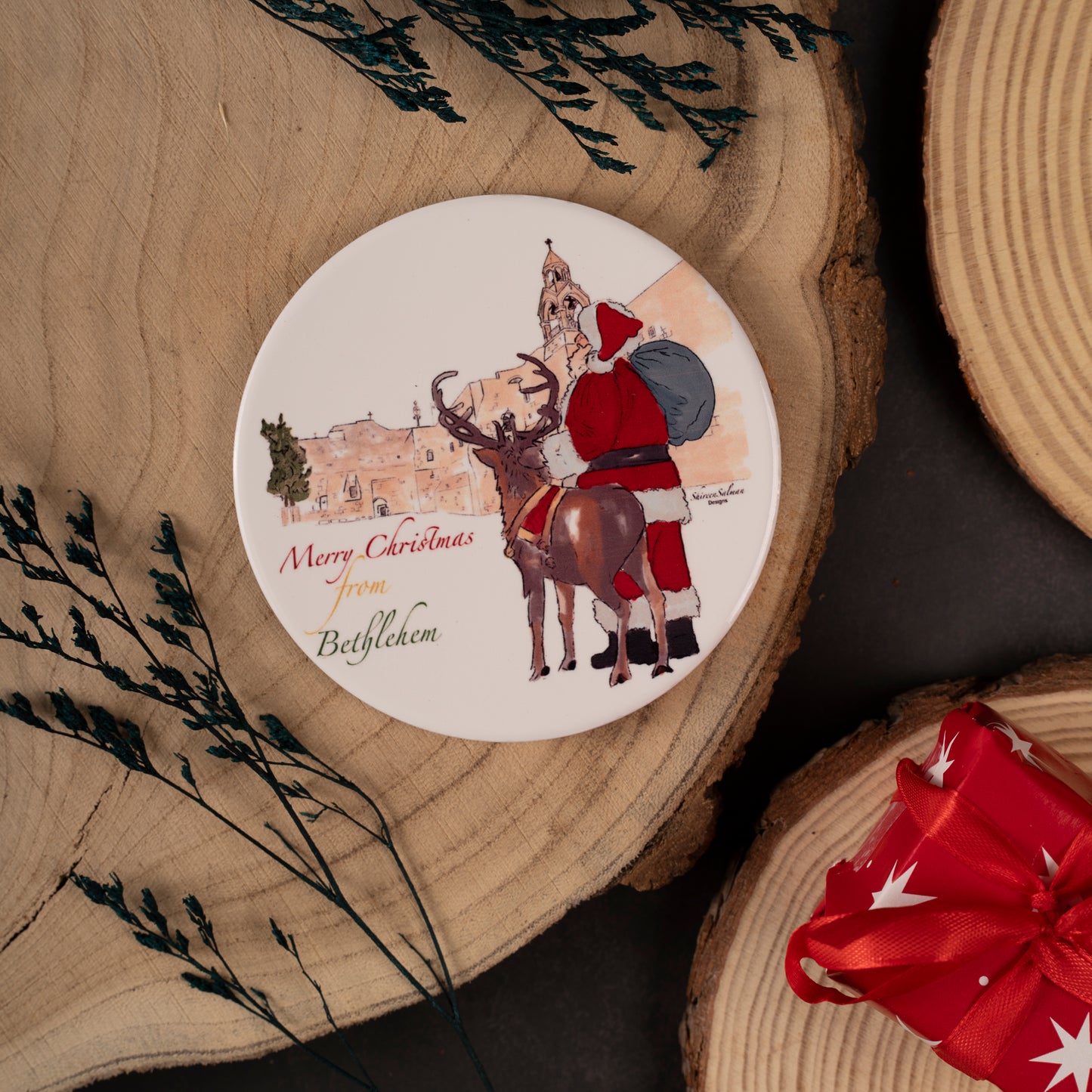 Santa in Bethlehem |Bethlehem Ornament |Christmas Bethlehem |Church of Nativity | Ceramic