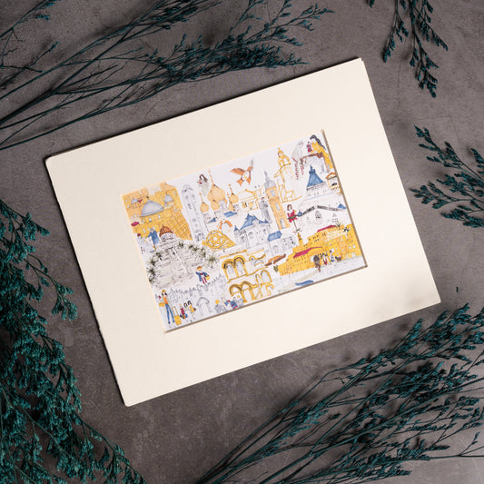 Holyland frame |Palestine Landmarks art| Frame Art |Home art | Home Accessories