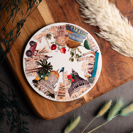 Cities Pan Coaster |Hot Holder |Palestinian landmarks |kitchen Accessories |homeware |Palestinian Cities