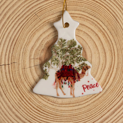 Peace Camel Ornaments | olive tree |tree ornaments |Christmas Palestine |tree decoration | Christmas Ornament l Christmas Ceramic l Ceramic tree