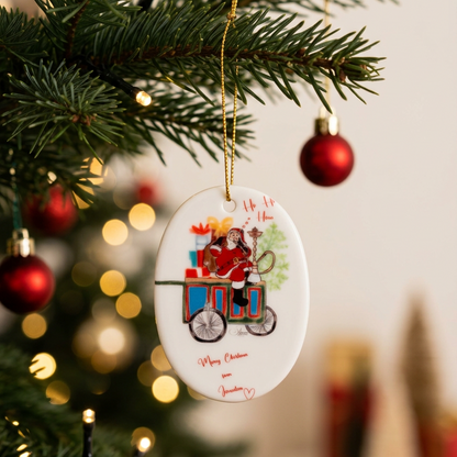 Santa Smoking |Jerusalem ornament |Santa Ornament |ceramic Santa |Christmas Jerusalem Ornament