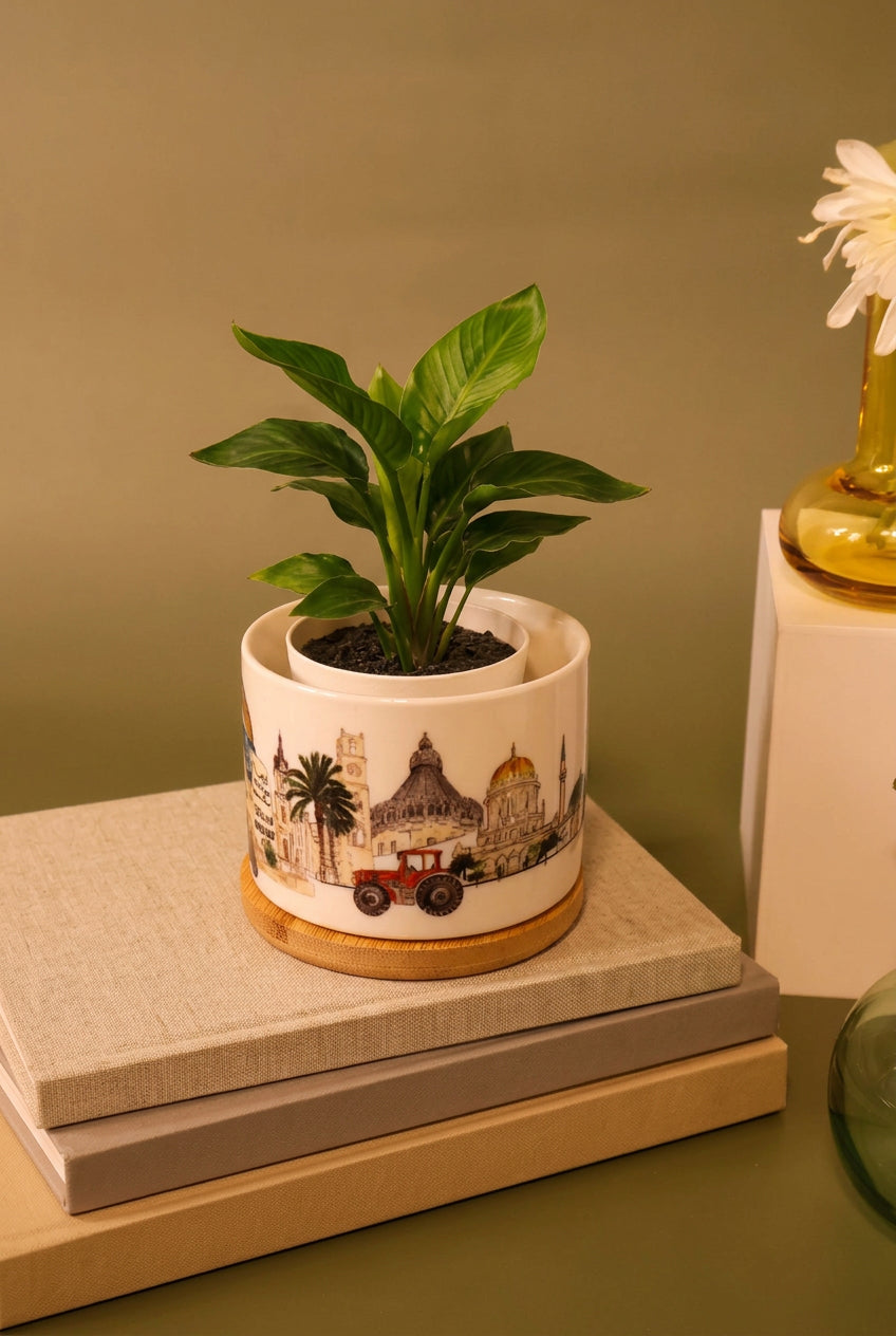 Cities landmarks Plant Jar |cactus jar |small plant |ceramic jar |