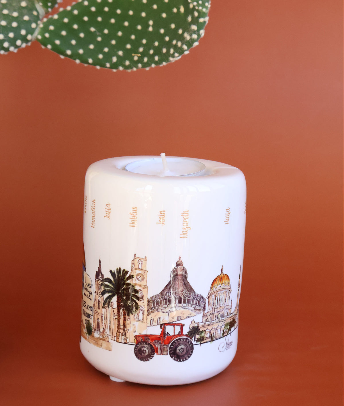 Cities landmark candle holder | Candle light | Palestinian landmarks |home decor