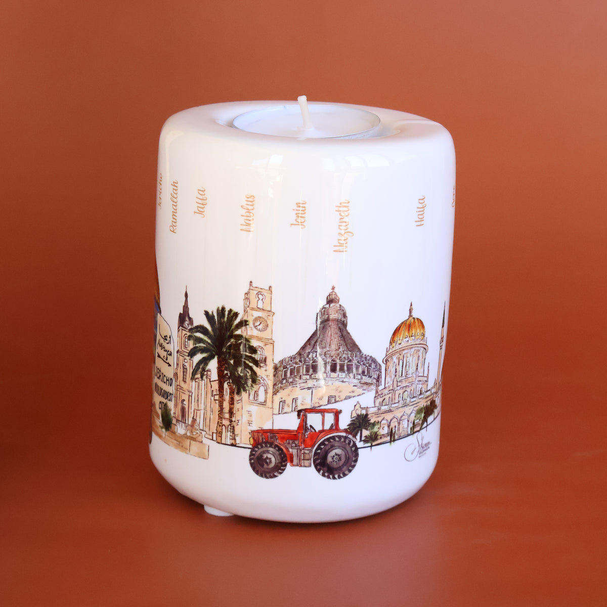 Cities landmark candle holder | Candle light | Palestinian landmarks |home decor