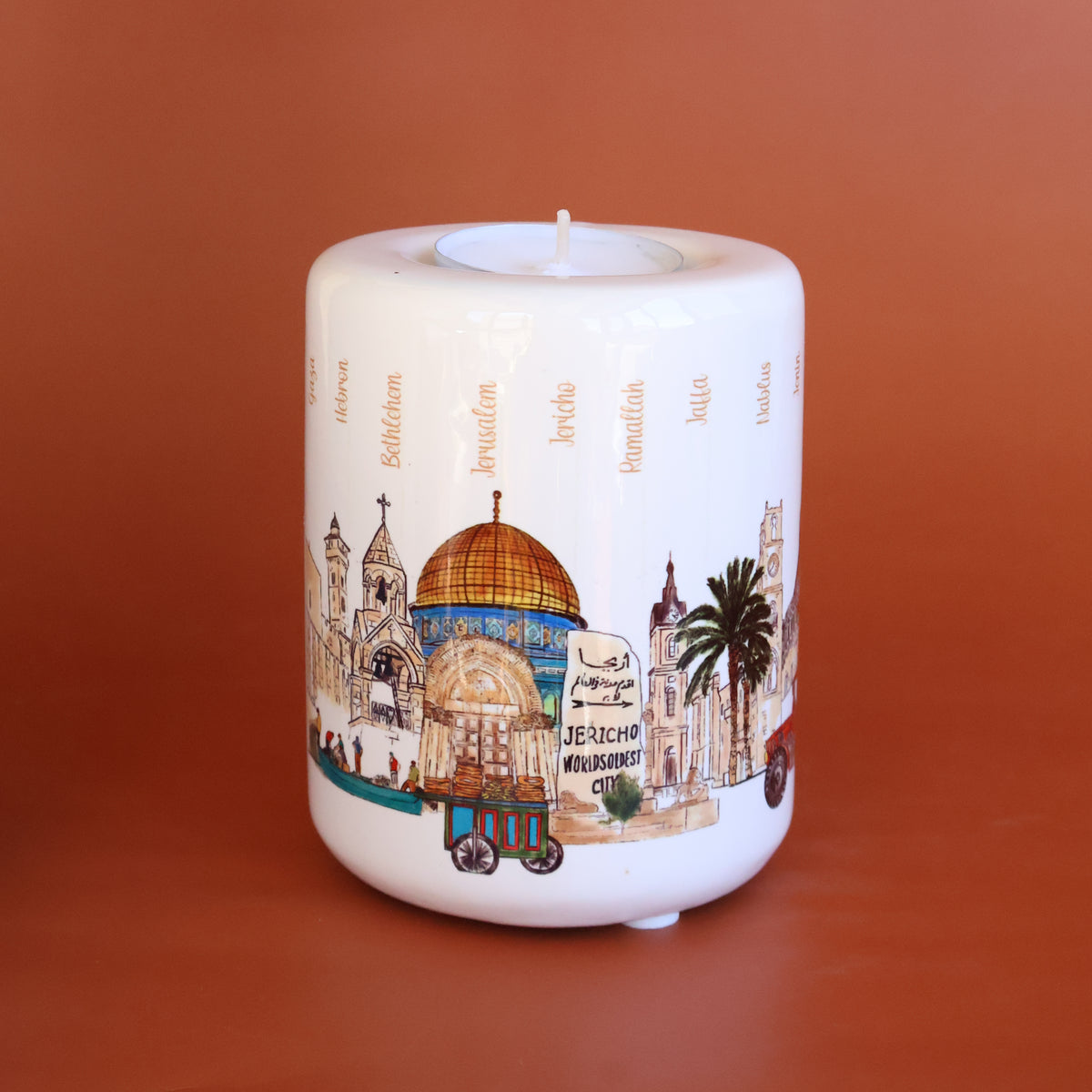 Cities landmark candle holder | Candle light | Palestinian landmarks |home decor