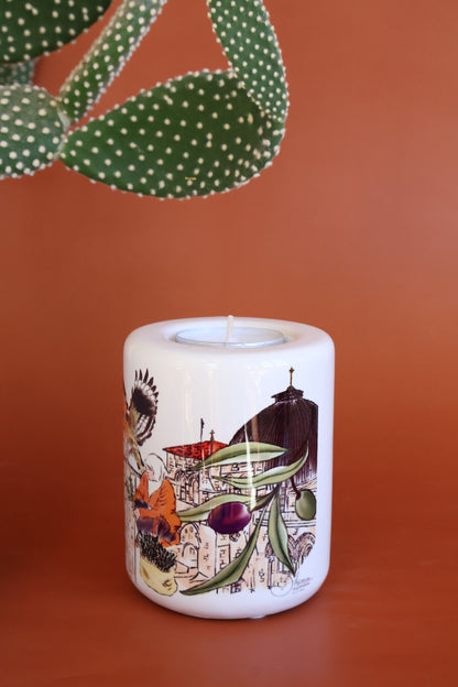 Figures of Jerusalem Candle holder |home decor |Candle decor |Art |Ceramic art