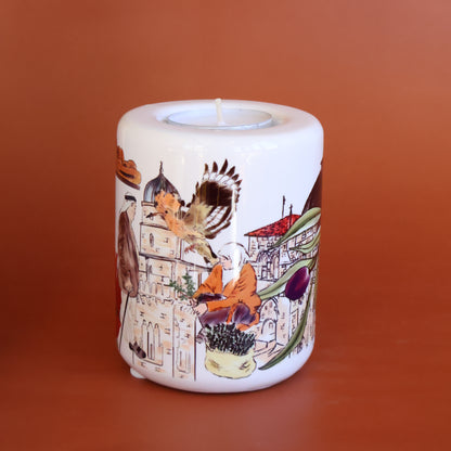 Figures of Jerusalem Candle holder |home decor |Candle decor |Art |Ceramic art