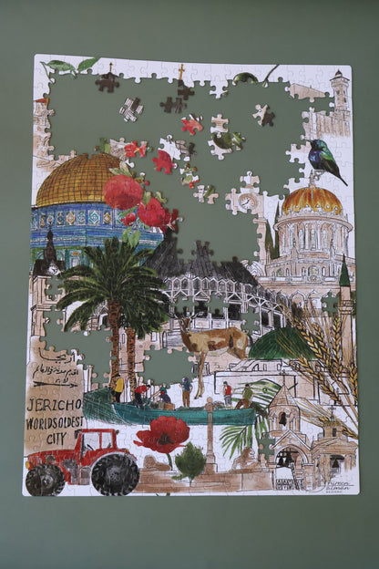 500 Pieces of Puzzle Cities Landmarks | Puzzle |Cities of Palestine |Landmarks |Game |Home entertainment