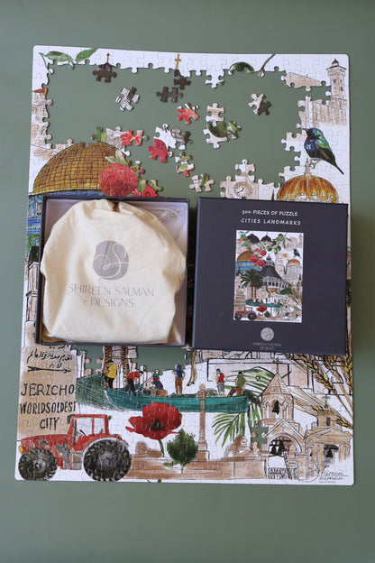 500 Pieces of Puzzle Cities Landmarks | Puzzle |Cities of Palestine |Landmarks |Game |Home entertainment
