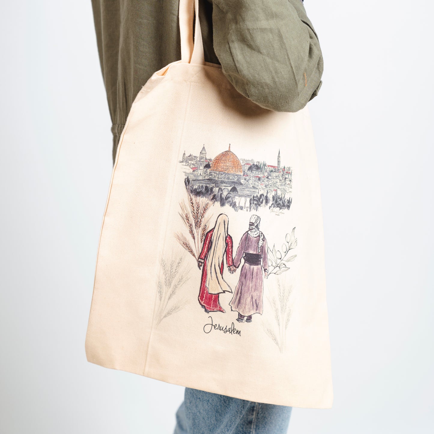 Jerusalem Tote bag | Palestinian traditional couples | Travel bag | gift bag | shopping bag | eco-friendly bag