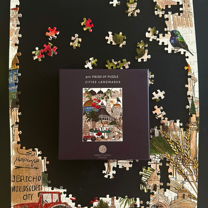 500 Pieces of Puzzle Cities Landmarks | Puzzle |Cities of Palestine |Landmarks |Game |Home entertainment
