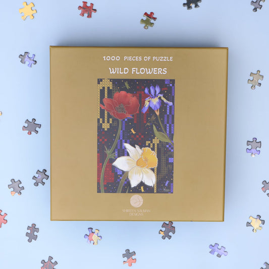 Wild Flowers Puzzle  |Cypress Trees Embroidery |1000 Pieces of Puzzle | entertainment home Game