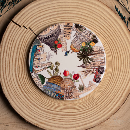Cities Pan Coaster |Hot Holder |Palestinian landmarks |kitchen Accessories |homeware |Palestinian Cities