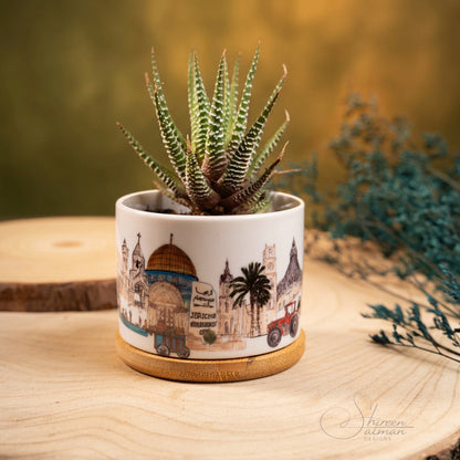 Cities landmarks Plant Jar |cactus jar |small plant |ceramic jar |