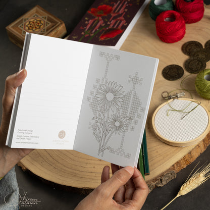 Postcard coloring book |Embroidery patterns |Color postcard |Color and Post|Palestinian Embroidery |Flowers of Palestine