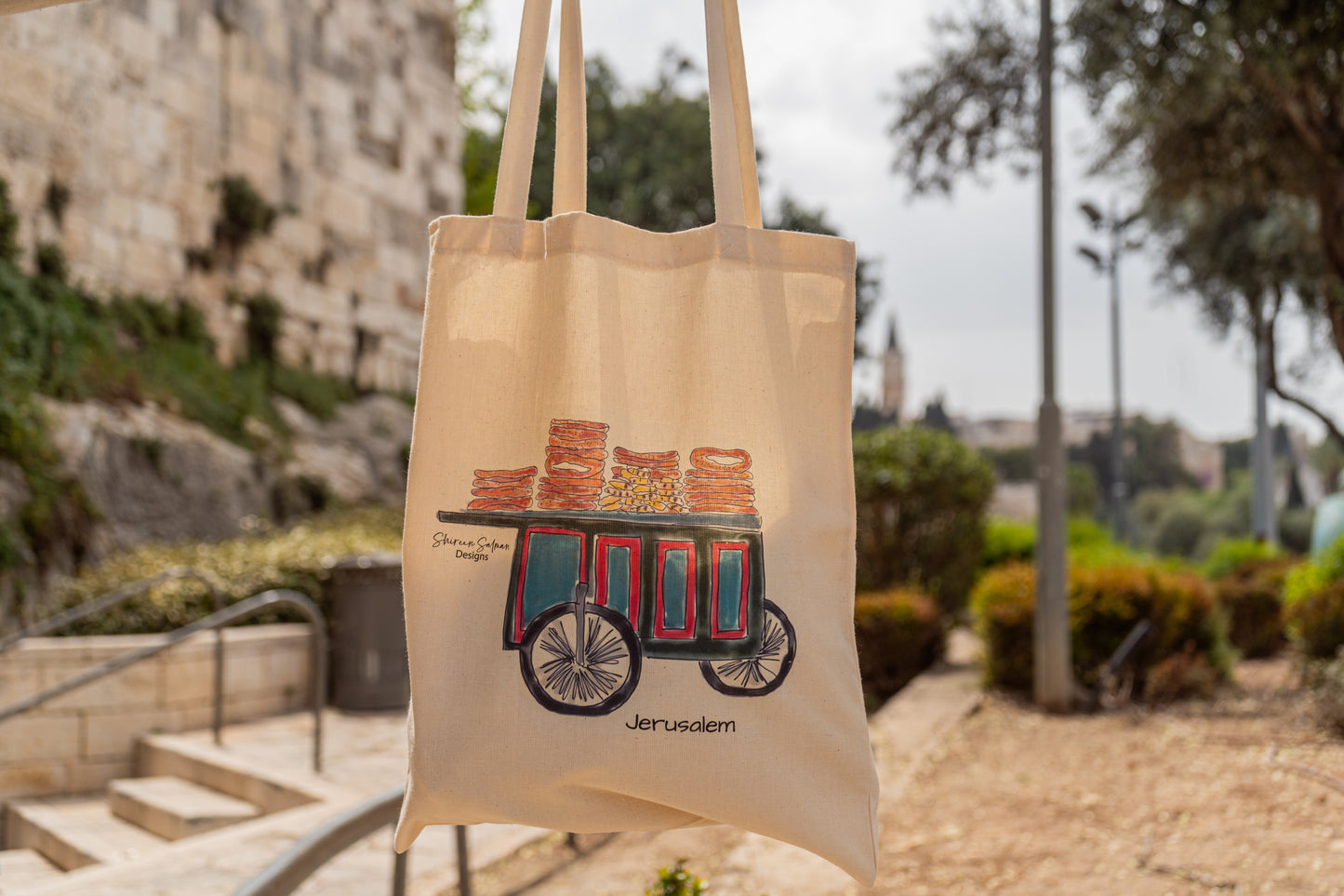 Jerusalem Trolley Tote bag| Shopping Bag |Jerusalem souvenir| Travel bag|gift travel | Jerusalem bag