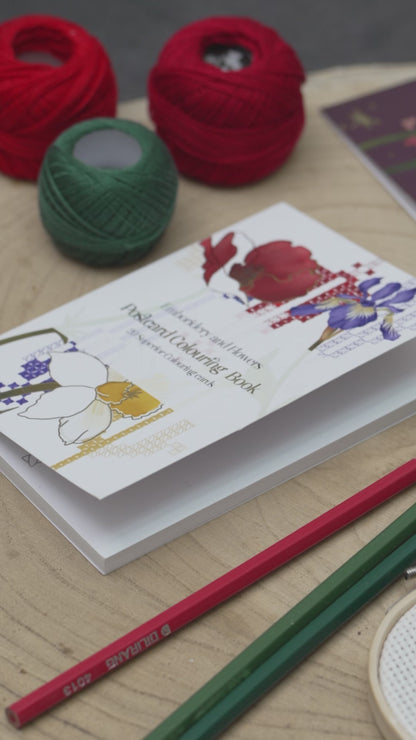 Postcard coloring book |Embroidery patterns |Color postcard |Color and Post|Palestinian Embroidery |Flowers of Palestine