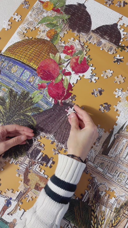 Cities Landmarks Puzzle of  1000 Pieces |Palestinian landmarks |Fun Game| home entertainment| Puzzle