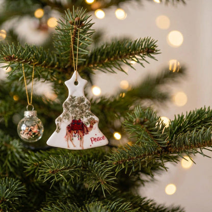 Peace Camel Ornaments | olive tree |tree ornaments |Christmas Palestine |tree decoration | Christmas Ornament l Christmas Ceramic l Ceramic tree